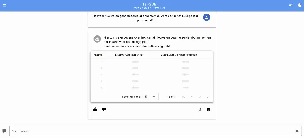Talk2DB Chat Window Talk2DB Chat Window